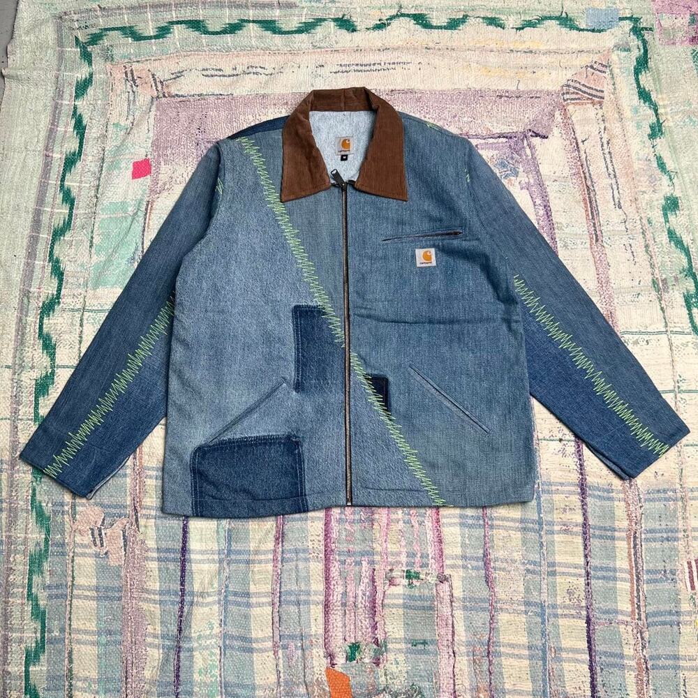Custom upcycled carhartt detroit jacket Medium